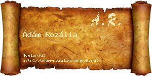 Ádám Rozália névjegykártya